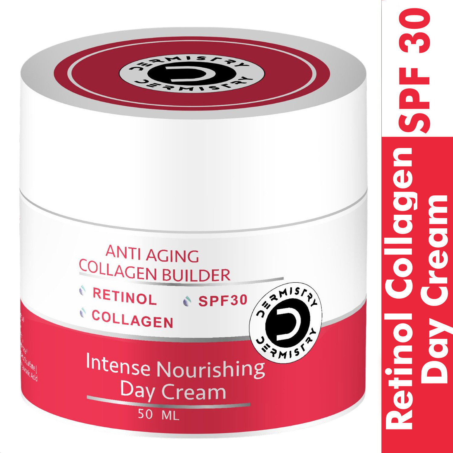 Dermistry Anti Aging Collagen Builder SPF30 Retinol Hyaluronic Acid Nourishing Age Protect Day Cream-50ml