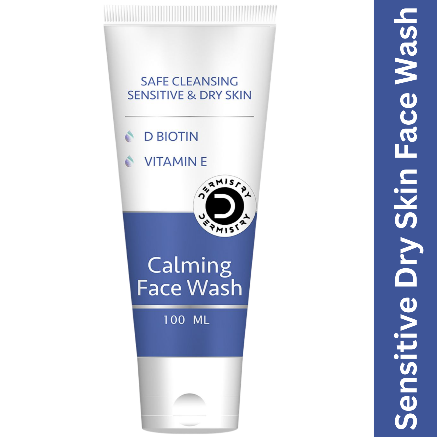 Dermistry Sensitive & Dry Skin Care Calming Soothing Face Wash Safe Cleansing D Biotin & Vitamin E-100ml